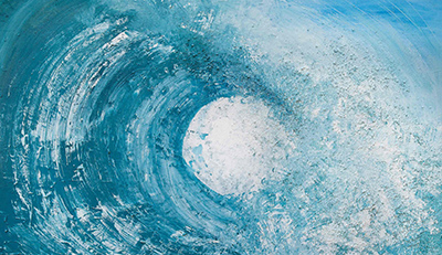 acryl-on-canvas a blue wave