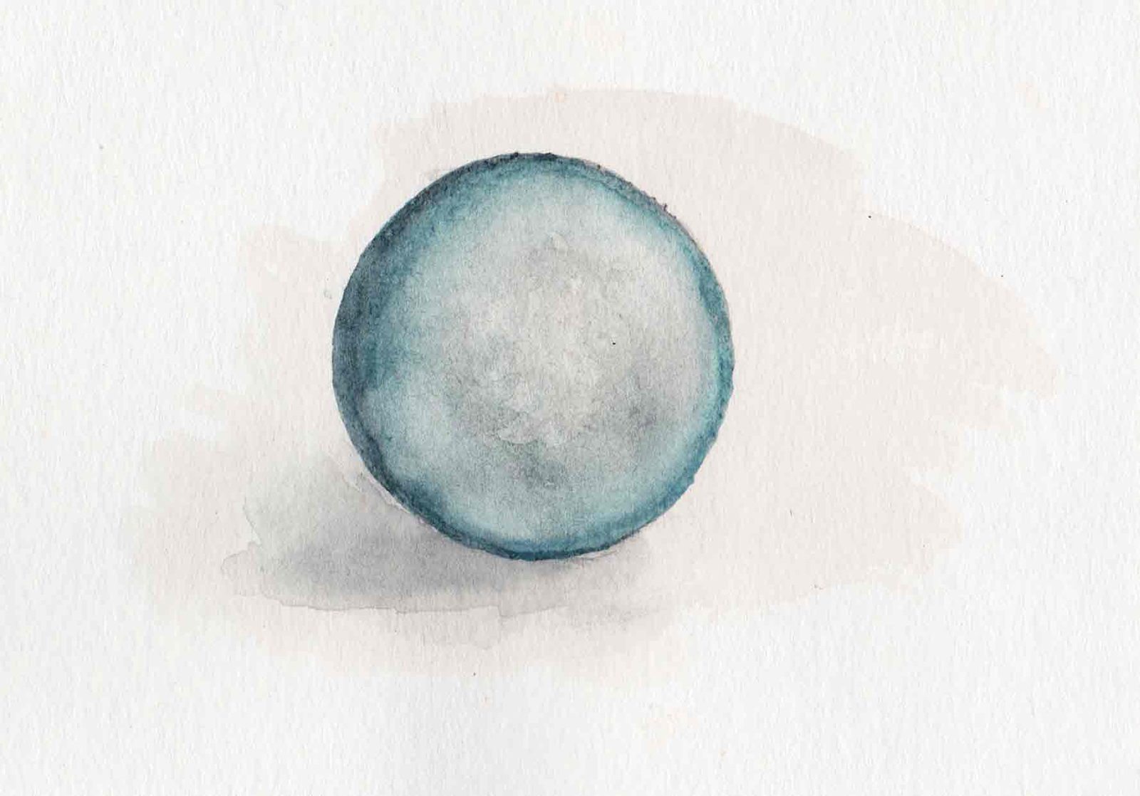 aquarell on paper a blue marble