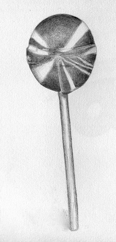 encil on paper a drawn lollipop